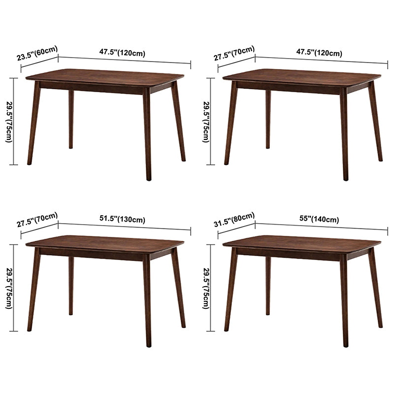 Contemporary Solid Wood Rectangle Shape Dining Table Kitchen Dining Table with 4 Legs