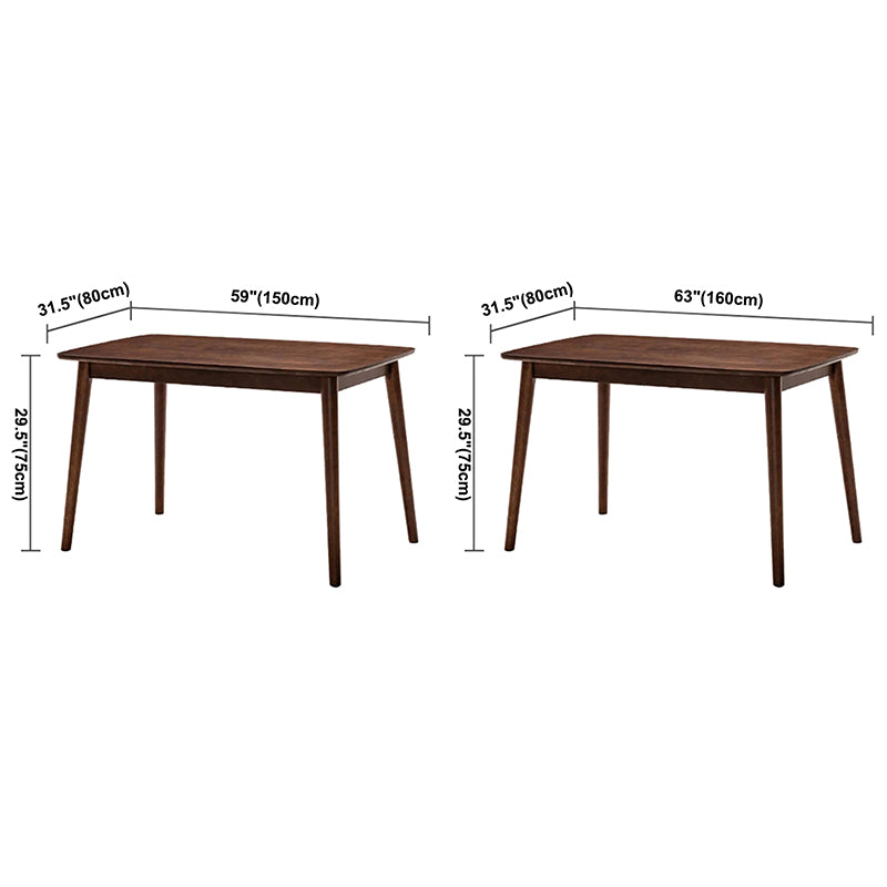 Contemporary Solid Wood Rectangle Shape Dining Table Kitchen Dining Table with 4 Legs