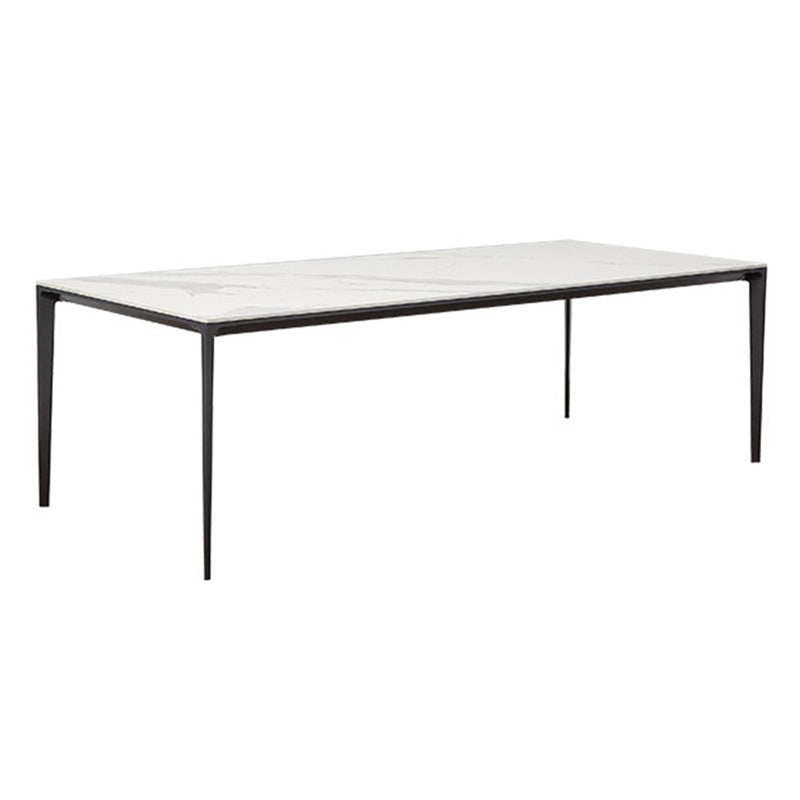 Rectangle Home Dining Table Sintered Stone Metal Frame Table with Four-leg