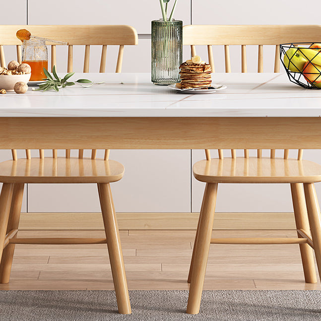 Rubberwood Solid Wood Dining Table Simplicity Dining Table with 4 Legs
