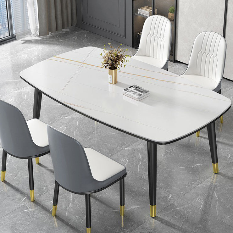 Modern Sintered Stone Top Kitchen Dining Table Rectangle Shape Dining Table with 4 Legs Base