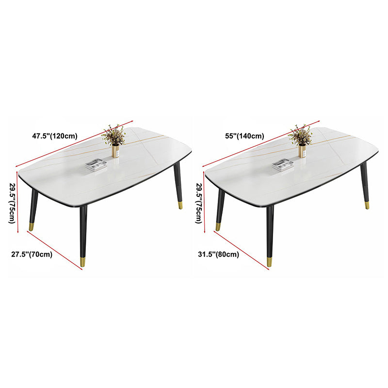 Modern Sintered Stone Top Kitchen Dining Table Rectangle Shape Dining Table with 4 Legs Base