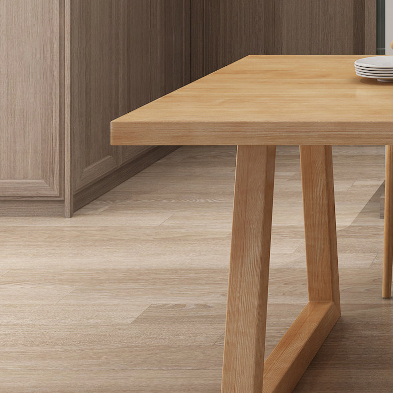 Modern Kitchen Solid Wood Dining Table Rectangle Shape Dining Table with Double Pedestal