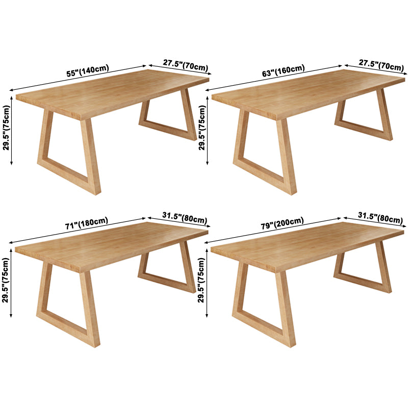 Modern Kitchen Solid Wood Dining Table Rectangle Shape Dining Table with Double Pedestal