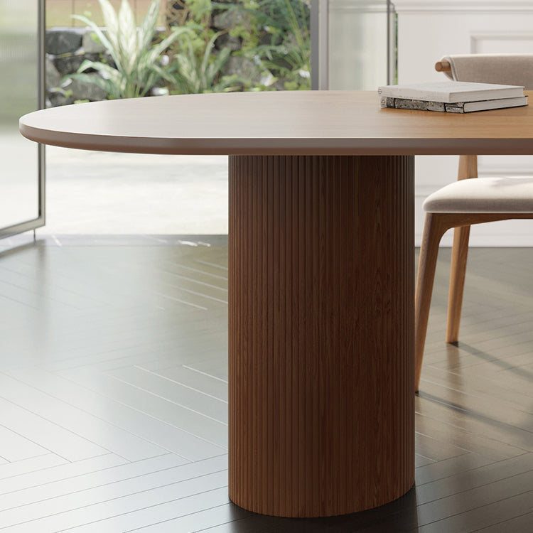 Contemporary Dining Table Solid Wood Table with 3 Legs for Dining Room