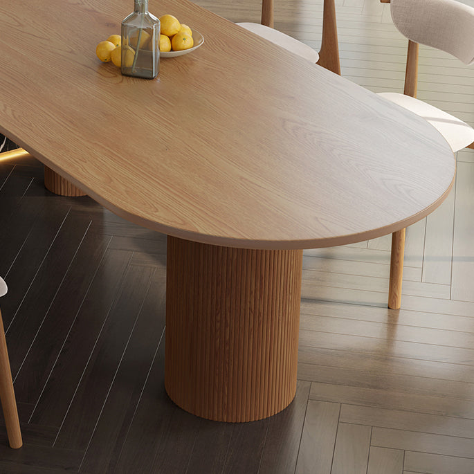 Contemporary Dining Table Solid Wood Table with 3 Legs for Dining Room