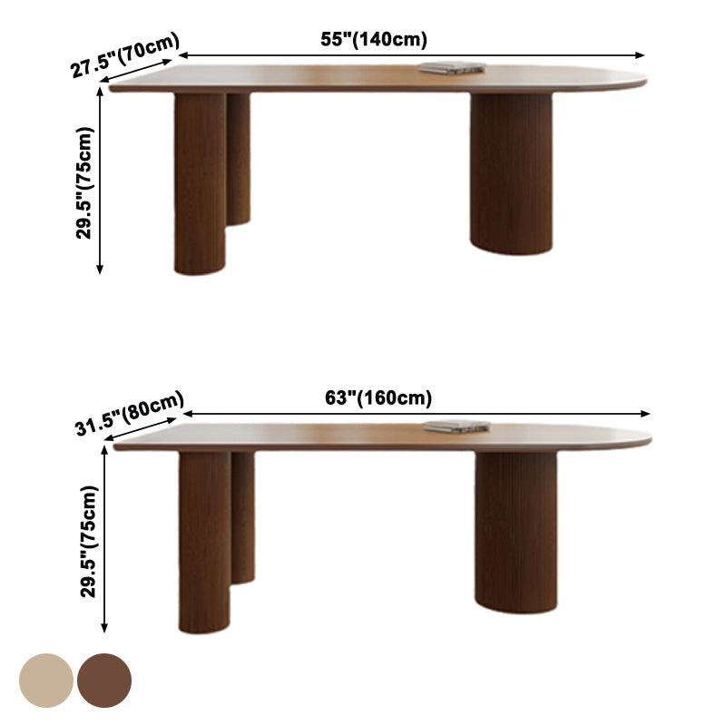 Contemporary Dining Table Solid Wood Table with 3 Legs for Dining Room