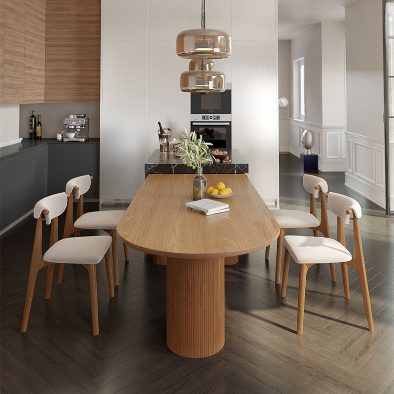 Contemporary Dining Table Solid Wood Table with 3 Legs for Dining Room