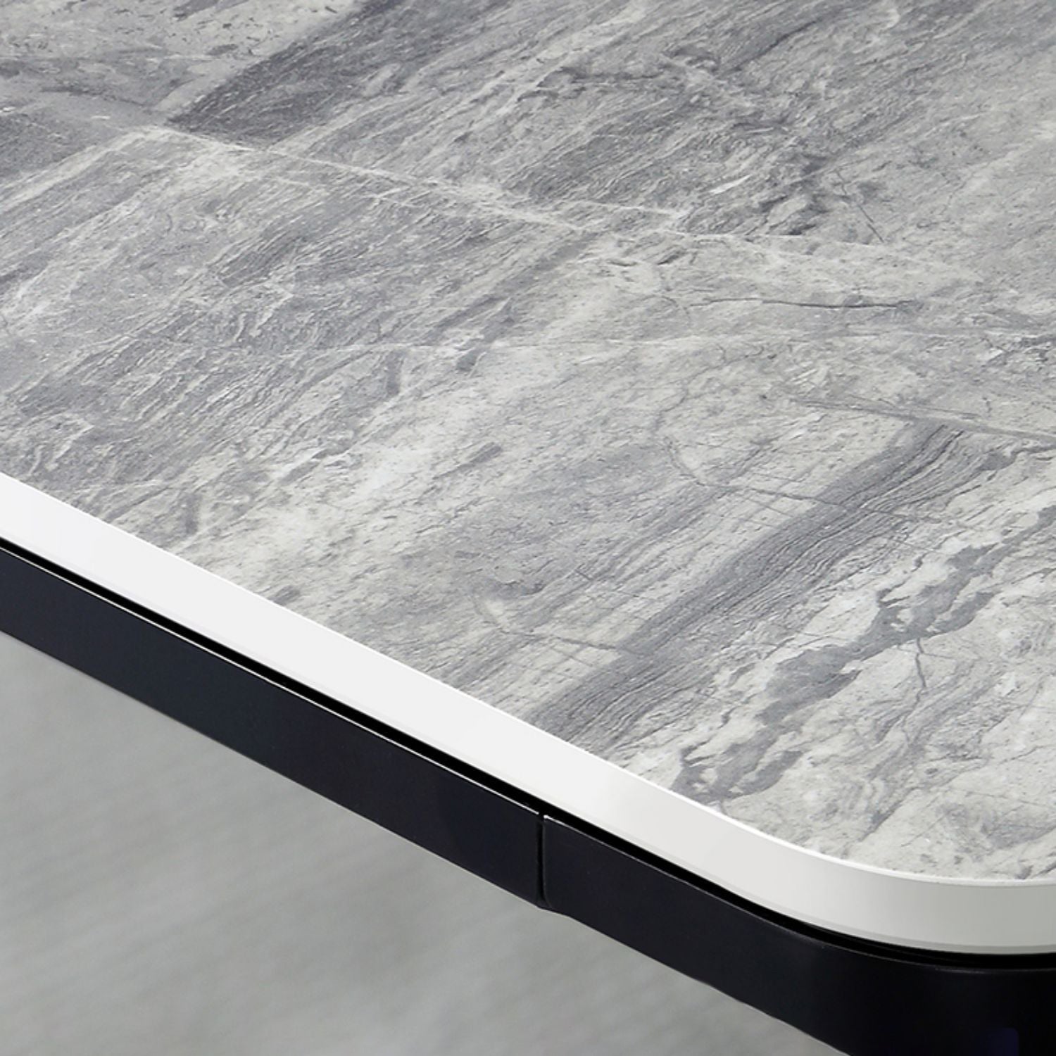 Modern Style Sintered Stone Dining Table Gray Rectangle Table with 4 Legs