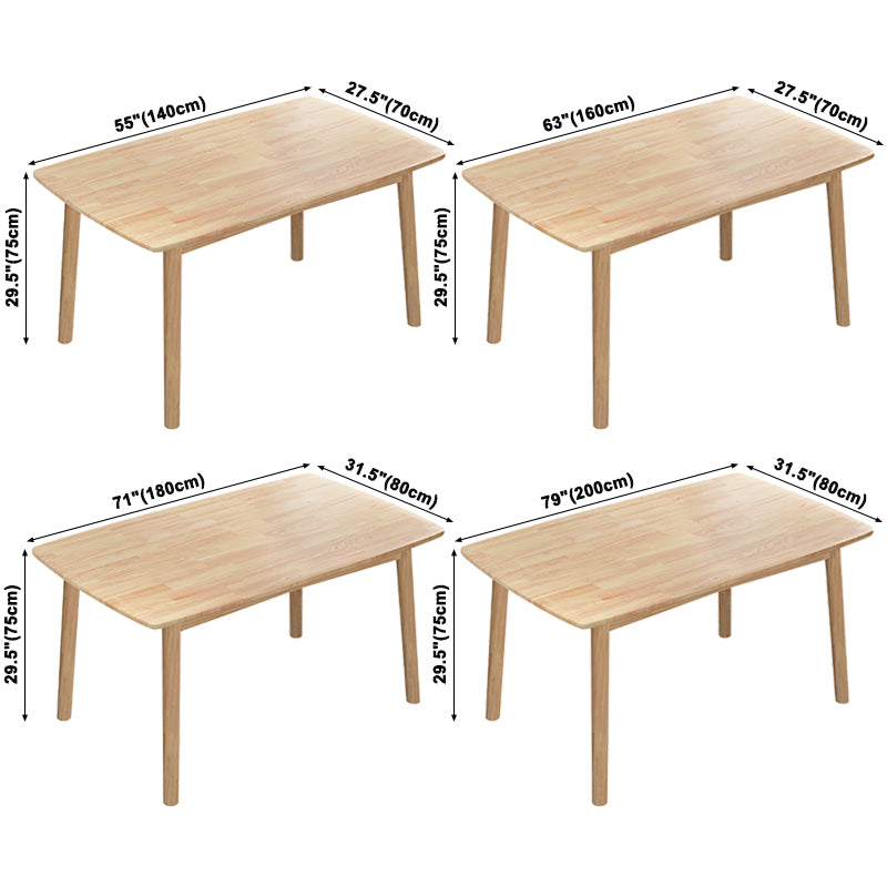 Modern Rectangle Pine Solid Wood Table 4 Legs Home Kitchen Dinner Furniture