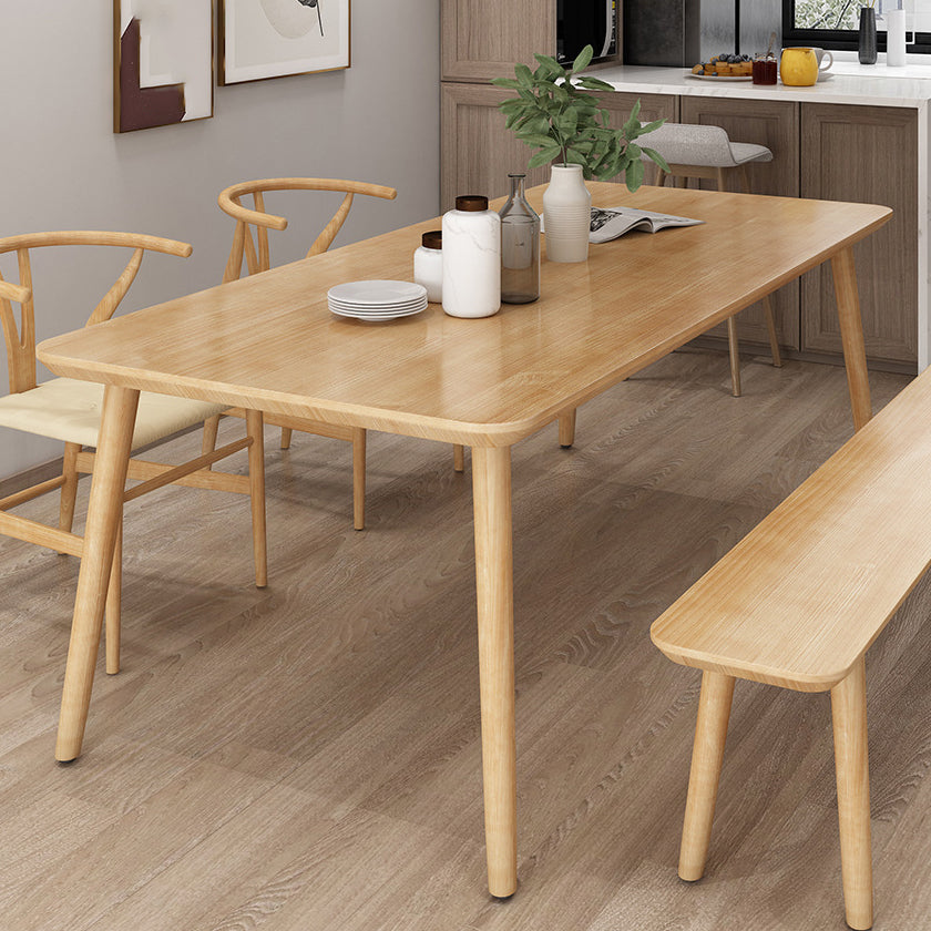 Comedor sencilla mesa de comedor rectangular de madera maciza con base de 4 patas