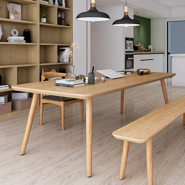 Comedor sencilla mesa de comedor rectangular de madera maciza con base de 4 patas
