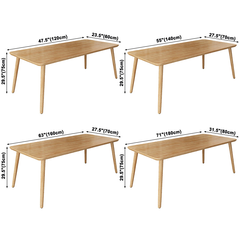 Comedor sencilla mesa de comedor rectangular de madera maciza con base de 4 patas