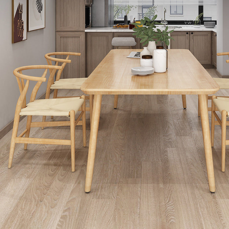 Comedor sencilla mesa de comedor rectangular de madera maciza con base de 4 patas