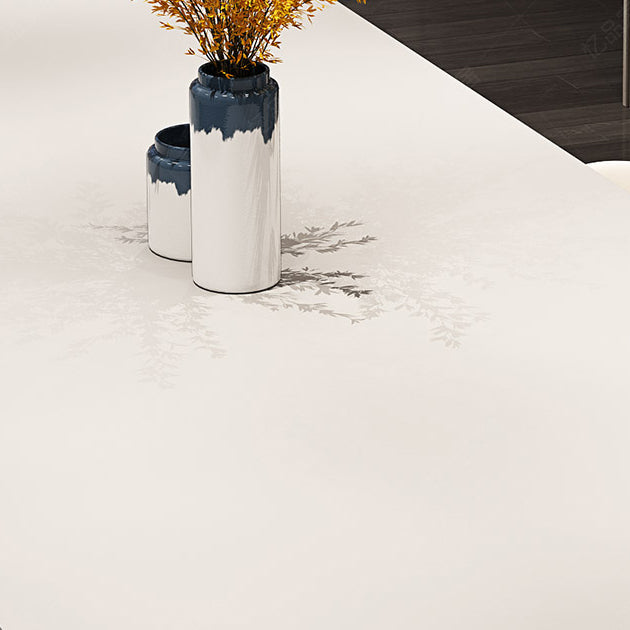 Contemporary Dining Table Sintered Stone Dining Table with 4 Metal Legs for Dining Room