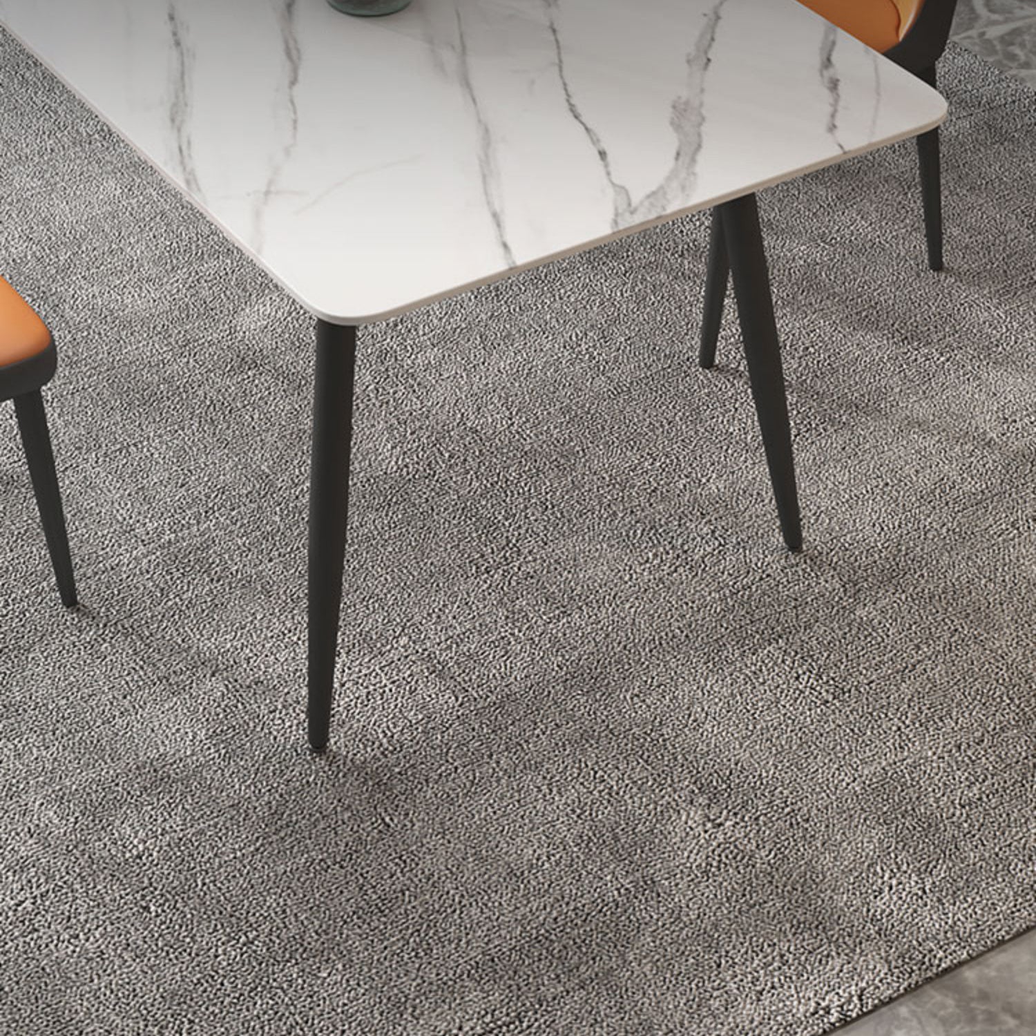 Metal Simplicity Rectangle Dining Table Stone Dinner Table with 4 Legs