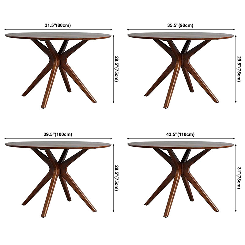 Mesa de comedor redonda contemporánea mesa de pedestal de madera maciza para mesa de cocina del comedor