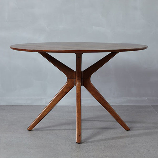 Mesa de comedor redonda contemporánea mesa de pedestal de madera maciza para mesa de cocina del comedor