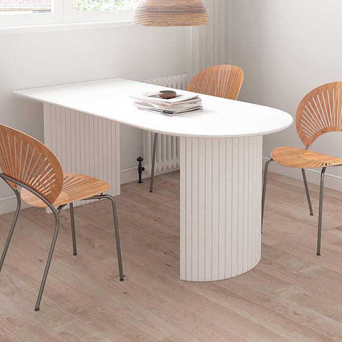 Double Pedestal Table Stone Dining Room Home Furniture with Pine Solid Wood