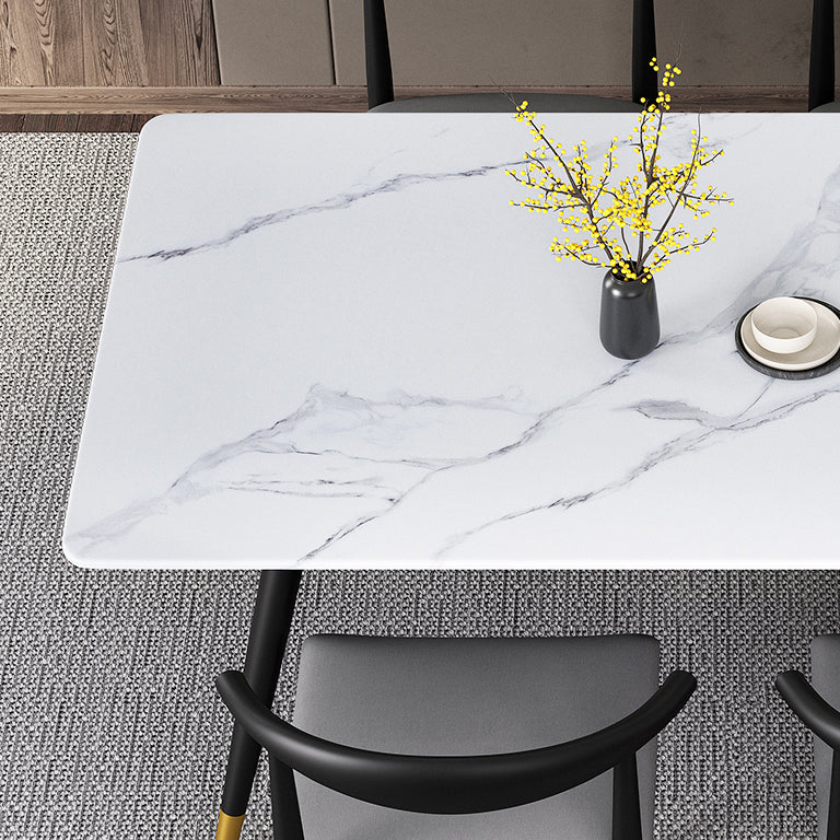 Table à manger à manger en pierre de pierre fritte