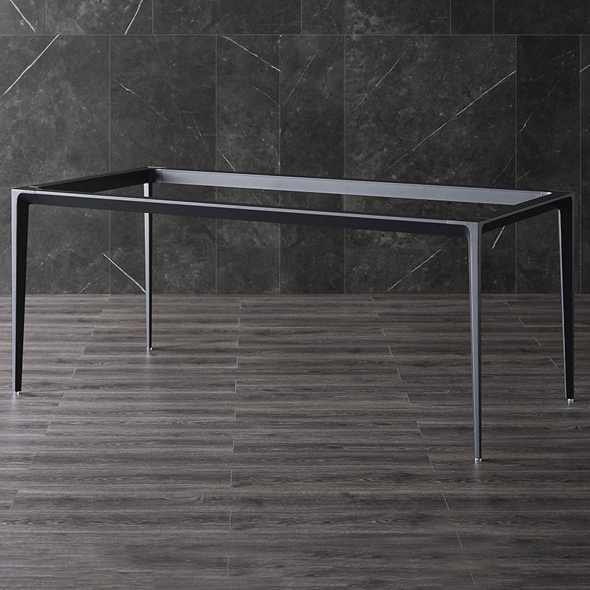 Modern Style Sintered Stone Dining Table White Rectangle Table with 4 Legs for Kitchen