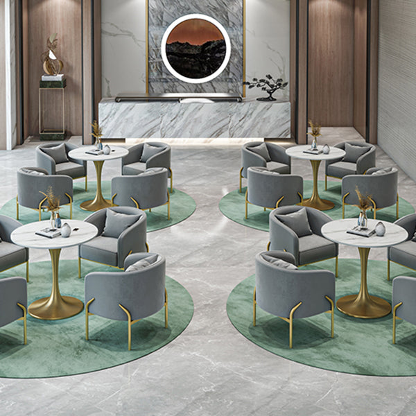 Mesa de comedor redonda contemporánea Mesa de comedor de piedra sinterizada con base de tulipán