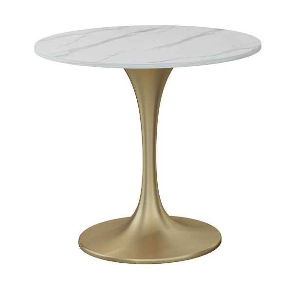 Mesa de comedor redonda contemporánea Mesa de comedor de piedra sinterizada con base de tulipán