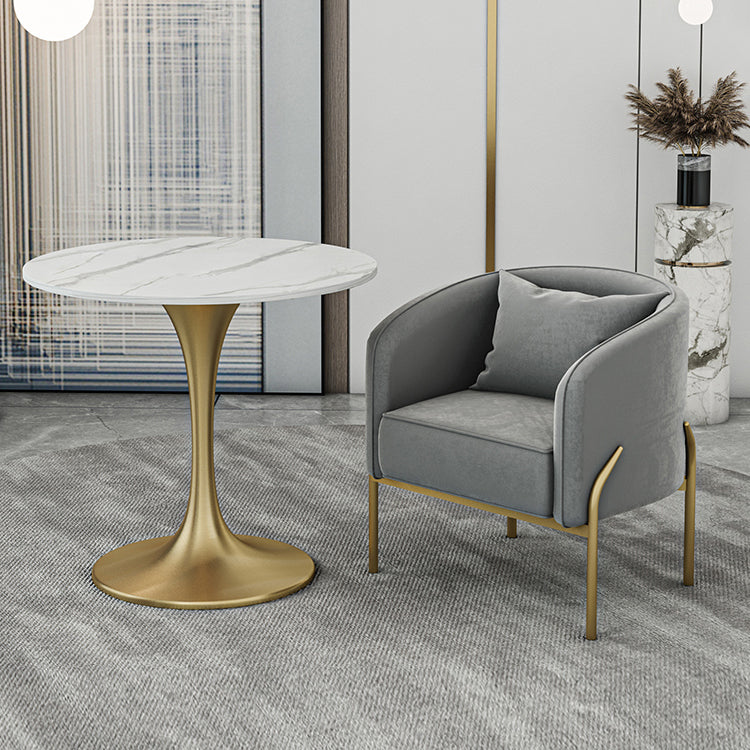 Mesa de comedor redonda contemporánea Mesa de comedor de piedra sinterizada con base de tulipán