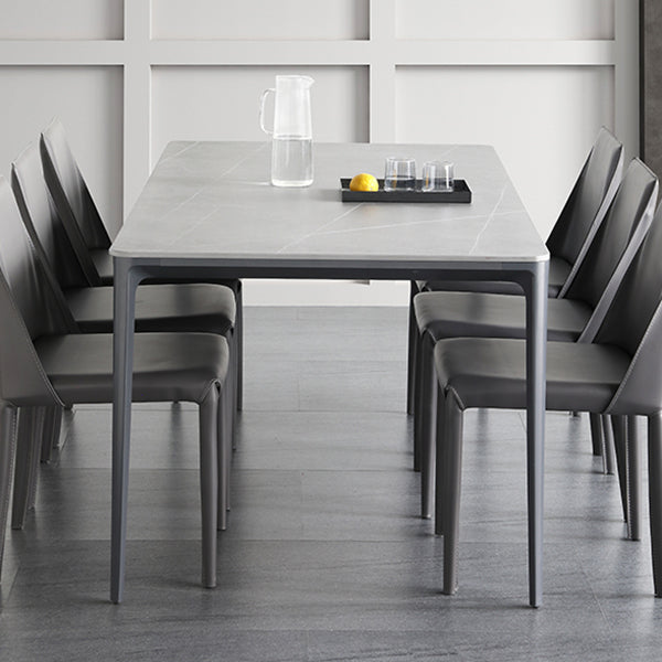 Metal Modern Rectangle Table Sintered Stone Table for Dining Room and Kitchen