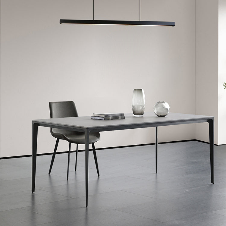 Metal Modern Rectangle Table Sintered Stone Table for Dining Room and Kitchen