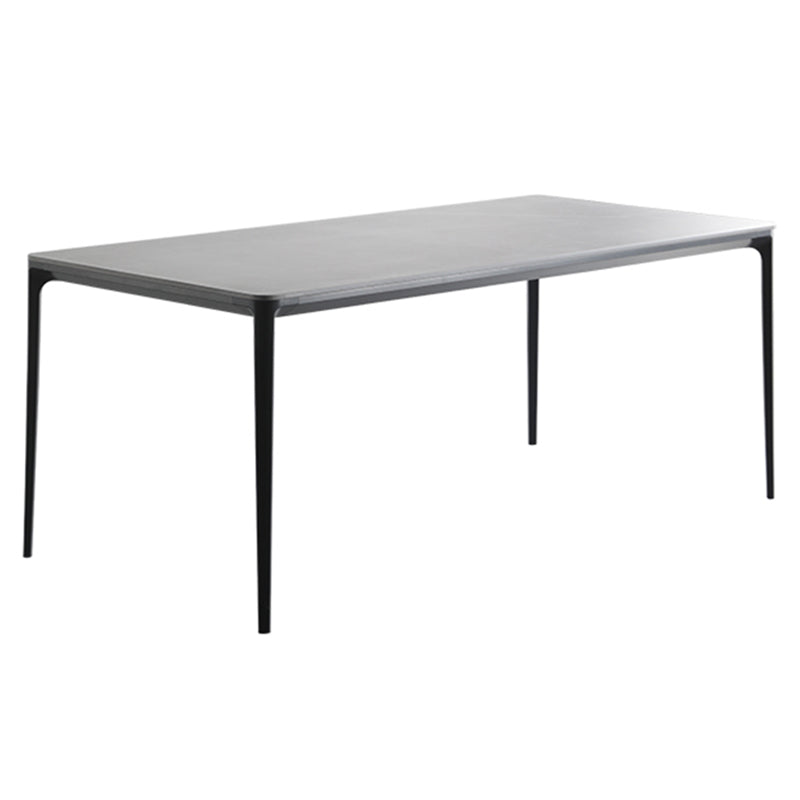 Metal Modern Rectangle Table Sintered Stone Table for Dining Room and Kitchen
