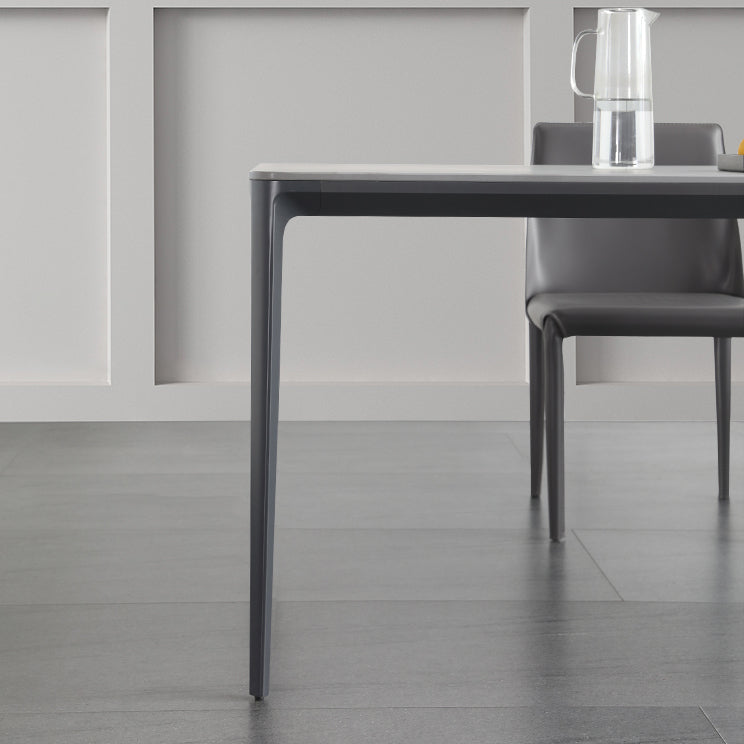 Metal Modern Rectangle Table Sintered Stone Table for Dining Room and Kitchen