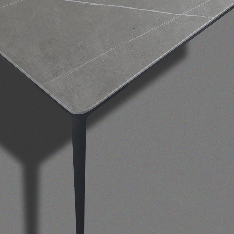 Metal Modern Rectangle Table Sintered Stone Table for Dining Room and Kitchen