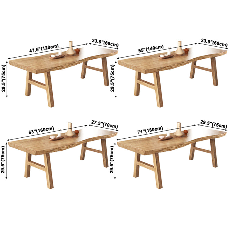 Rectangle Wood Color Dining Table Solid Wood Table Modern Style with 4 Legs