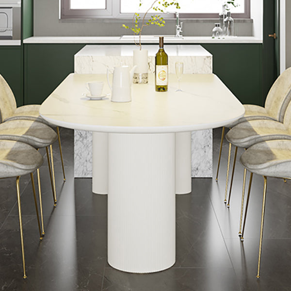 Metal Contemporary Free Form Table Sintered Stone Table for Dining Room