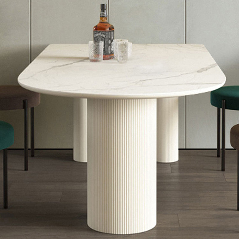 Tavolo da tavolo in pietra sinterizzato in metallo contemporaneo per sala da pranzo