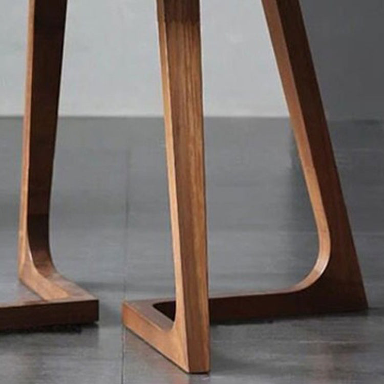 Solid Wood Round Dining Table Modern Contemporary Kitchen Wood Table with Double Pedestal