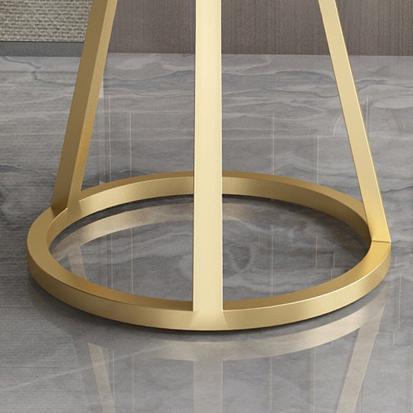 Table à manger ronde contemporaine blanc table à manger en pierre fritrée avec base de piédestal