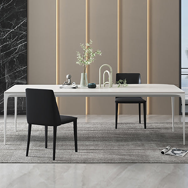 Modern White Sintered Stone Dining Table Rectangle Home Use Table with 4 Legs