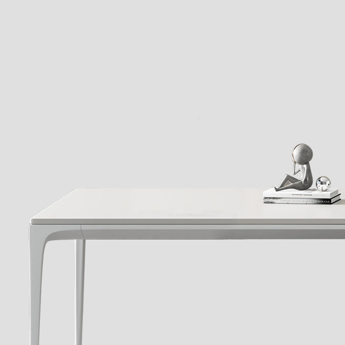 Modern White Sintered Stone Dining Table Rectangle Home Use Table with 4 Legs