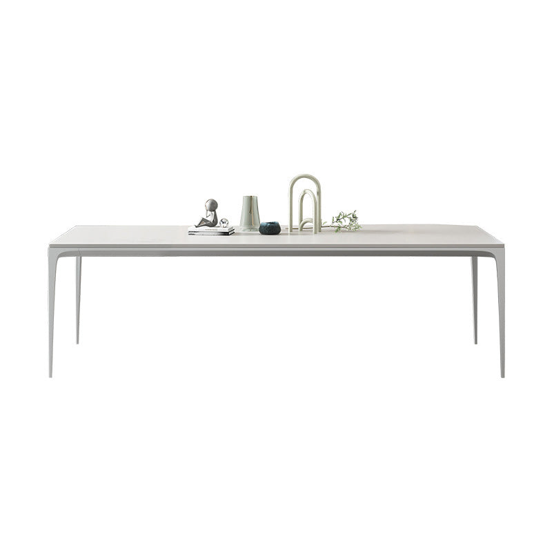 Modern White Sintered Stone Dining Table Rectangle Home Use Table with 4 Legs