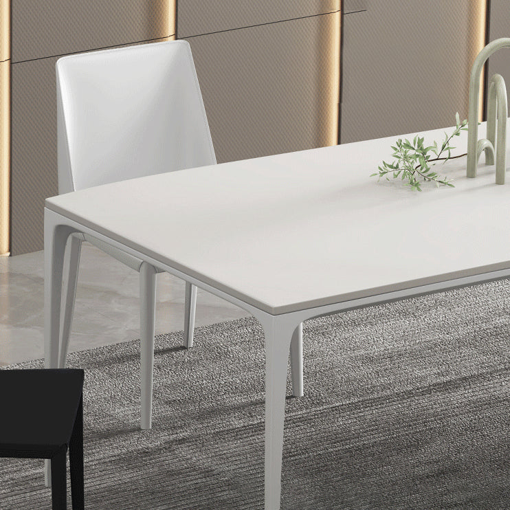 Modern White Sintered Stone Dining Table Rectangle Home Use Table with 4 Legs