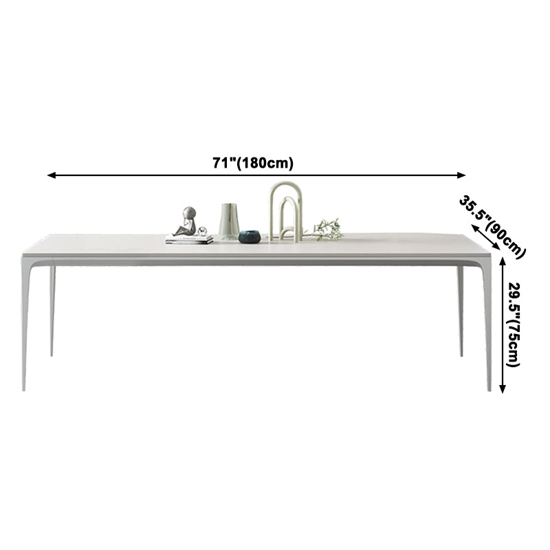 Modern White Sintered Stone Dining Table Rectangle Home Use Table with 4 Legs