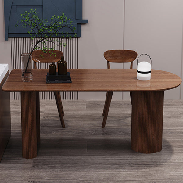 Mesa de comedor rectangular contemporánea Mesa de madera maciza para comedor