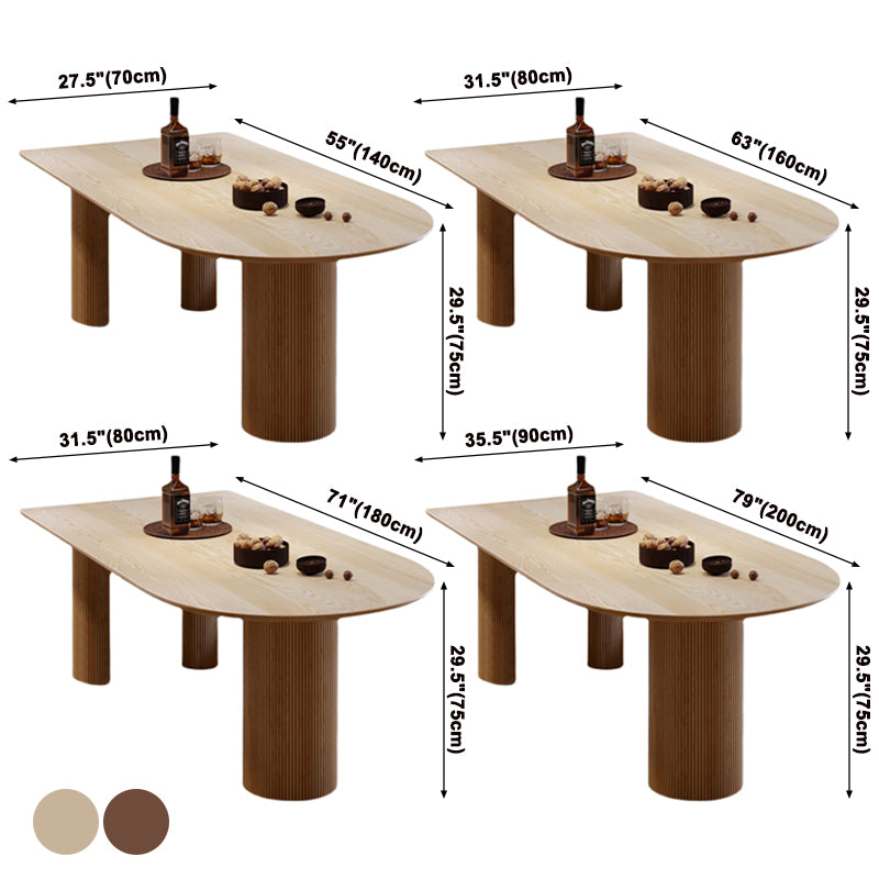 Mesa de comedor contemporánea mesa de madera maciza con 3 patas para cenar
