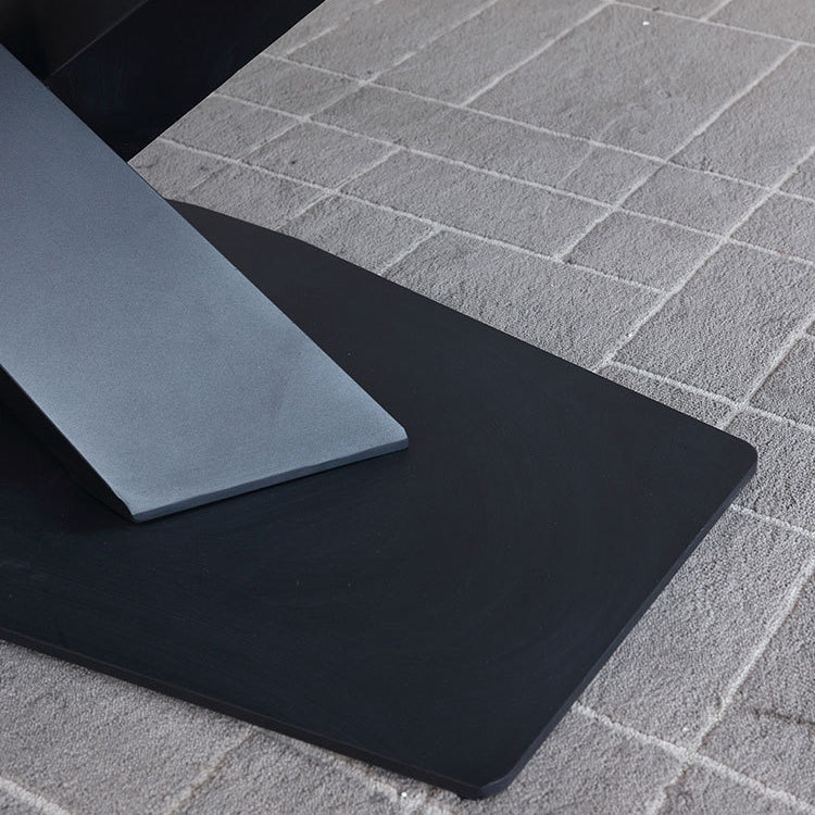 Mesa de comedor de piedra sinterizada de estilo moderno mesa gris rectángulo con pedestal