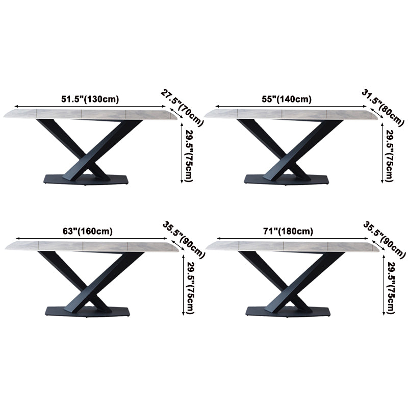 Mesa de comedor de piedra sinterizada de estilo moderno mesa gris rectángulo con pedestal