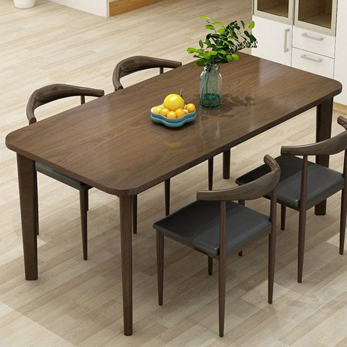 Mesa de comedor de rectángulo de madera maciza de estilo contemporáneo 4 Table de piernas para el hogar