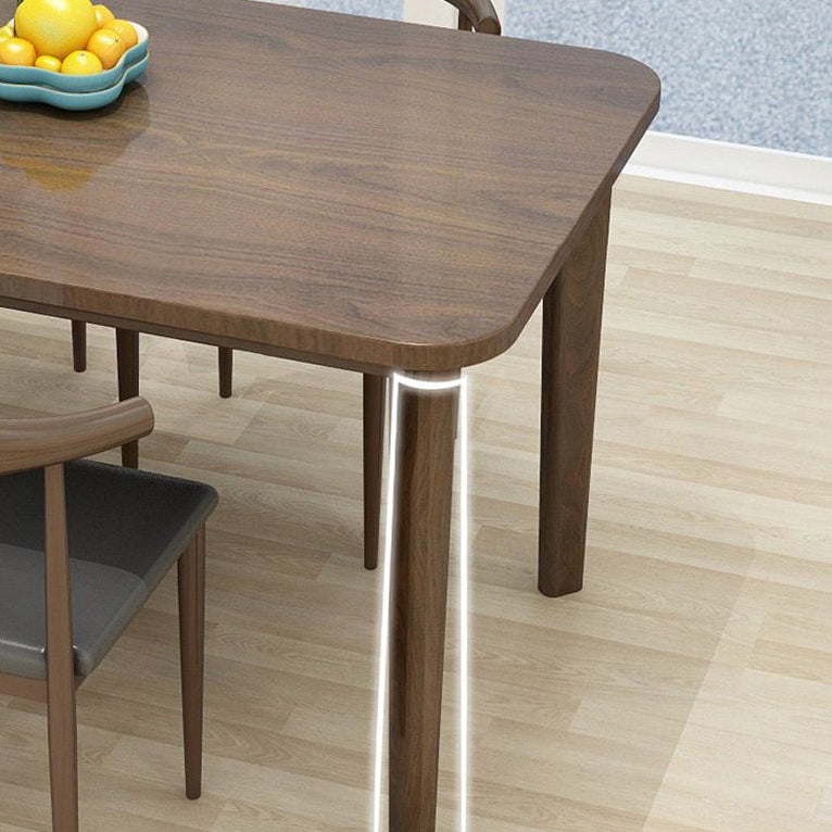 Mesa de comedor de rectángulo de madera maciza de estilo contemporáneo 4 Table de piernas para el hogar