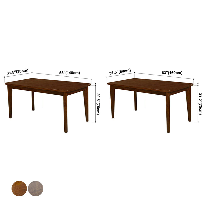 Mesa de comedor de rectángulo de madera maciza de estilo contemporáneo 4 Table de piernas para el hogar